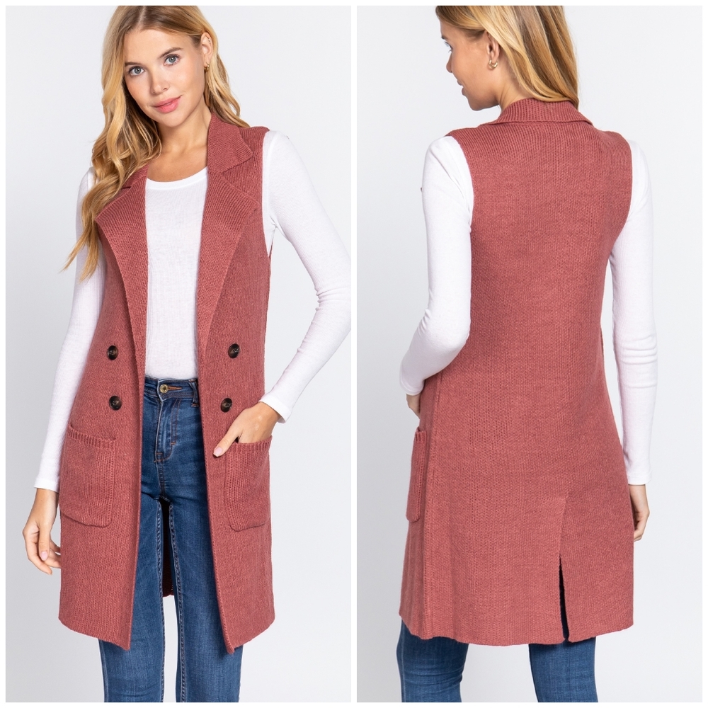 FEW LEFT❗️Cozy Chic Honey Longline Knitted Vest - Picture 6 of 10